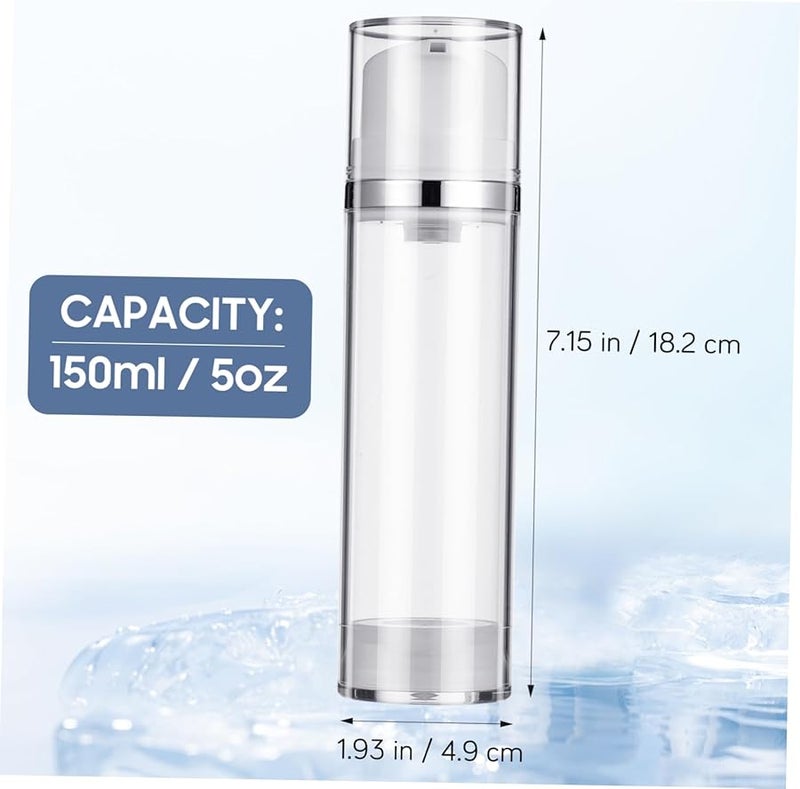 Baluue 2Pcs Airless Pump Bottle Transparent Refillable Lotion Dispenser Portable for Travel - Image 2